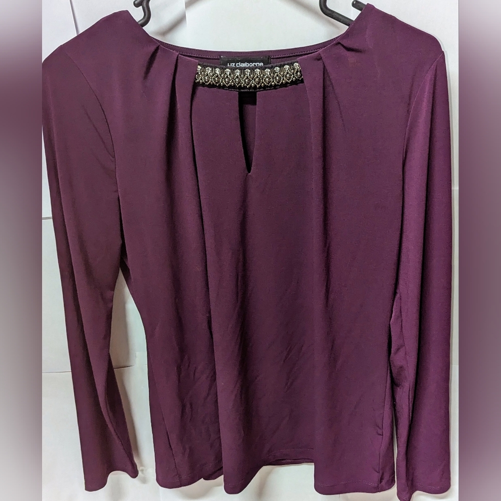 Women's purple Liz Claiborne long sleeve shirt